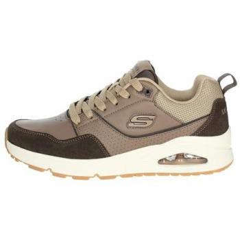 Zapatilla Multideporte para Hombre Skechers Uno Retro One de Cuero y Ante Marrón, Talla 41
