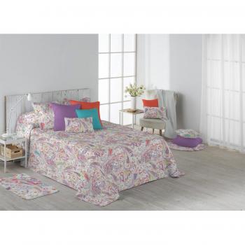 Colcha Bouti de Verano. Diseño estampado. Incluye fundas de Cojines - Edredones y colchas de cama Mod.Romance