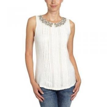 Vila - Camiseta sin mangas para mujer, talla 38, color Blanco crudo
