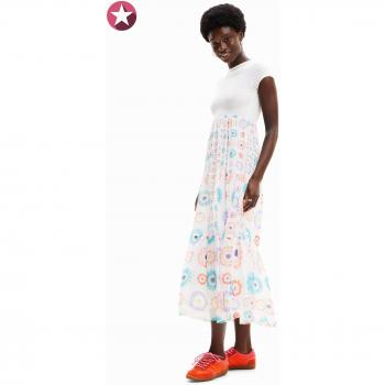 Vestido midi combinado geométrico para mujer de Desigual