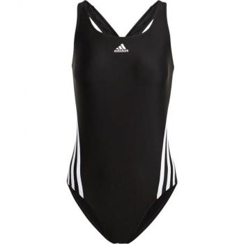 Adidas Women's 3-Stripes One-Piece Swimsuit, Black/White