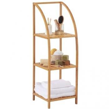 Estantería Arqueada de Bambú 3 Niveles 110.5x37x35cm