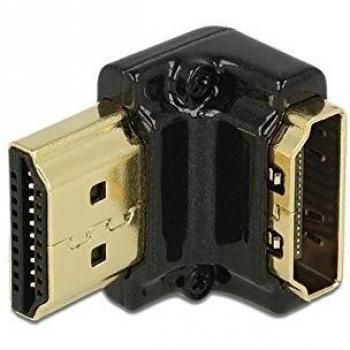 Adaptador HDMI-A/HDMI-A macho, hembra, 90° Negro