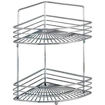 WENKO Rinconera Milano - 2 repisas, Acero, 31.5 x 37 x 22 cm, Cromo