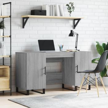 Escritorio de Madera Multicapa Sonoma 140x50x75 cm Gris