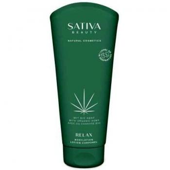 Sativa Beauty Loción corporal Relax, ingredientes activos exclusivos de cáñamo, biovegano.