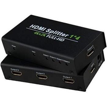 DUPLICADOR Metal HDMI 4 Puertos 1X4 HDMI Splitter Box 1 Input 4 Output 1x4 1.4v 4kx2k 1080P 3D