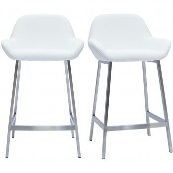 Set de 2 taburetes de cocina de diseño blancos con pie de metal Ringer