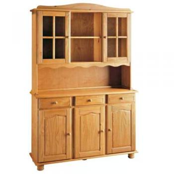 Alacena 3 Puertas de Madera de Pino Macizo Color Miel, Medidas 197x130x42cm, Robusta y Resistente