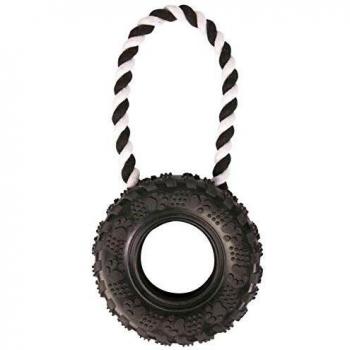 Trixie Neumático Caucho con cuerda, ø15 cm, 32 cm, Perro