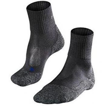 Falke TK2 Short Cool Men's Hiking Socks - High Comfort, Anti-Blister, Grey (Asphalt Melange)