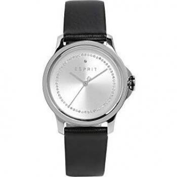 Esprit Silver & Black Leather Women's Watch