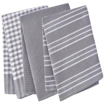Classic Tea Towels,100% Cotton,Waffle Weave,Vintage Design,Can Be Used As Tea Towels/Dish Towels/Kitchen Towels,In Large Size 45x65cm