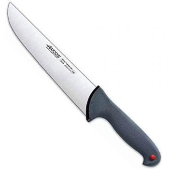 Arcos Serie Colour Prof, Cuchillo Carnicero, Hoja de Acero Inoxidable Nitrum de 250 mm, Mango de Polipropileno recubierto de Elastómero Color gris