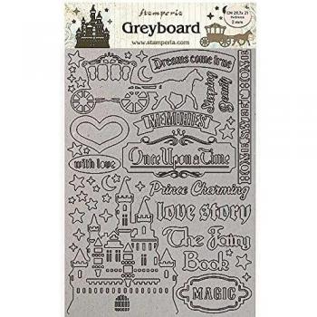 Stamperia International Sleeping Beauty Castle Greyboard-Castillo de la Bella Durmiente, Varios, A4