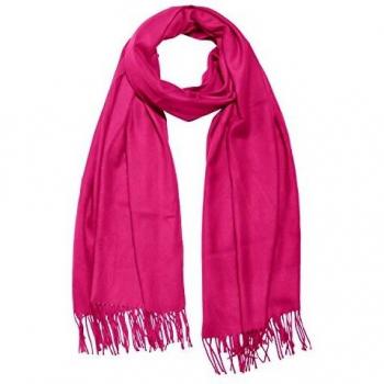 Bufanda de invierno grande para mujer 185 x 65 cm liso suave y cálido - rosa