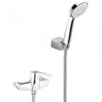 Roca Victoria - grifo monomando exterior para ducha con ducha de mano, flexible de 1,50 m. y soporte de ducha . Griferías hidrosanitarias Monomando. Ref A5A2023C02