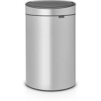 Brabantia Touch Bin Cubo de Basura, 40 litros, Acero Inoxidable, Gris Metalizado