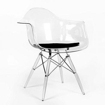 Silla DIMERO TRANS-Cojín negro-Unica Inspiración DAW de Charles & Ray Eames