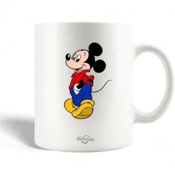 Taza de Cerámica Mickey Mouse Dibujos Animados 30cl - Apta para Lavavajillas - Blanca