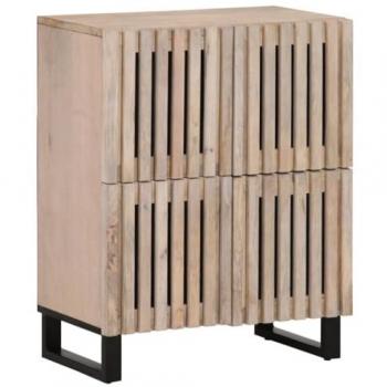 Aparador de madera maciza de mango 60x34x75 cm, armario de almacenaje, mueble aparador, mueble de almacenaje de cocina, bufé, color marrón
