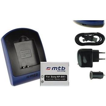 Baterìa + Cargador (USB/Coche/Corriente) NP-BK1 para Sony DSC-S750 S780 S950 S980 W180 W190 W370 Bloggie Webbie...