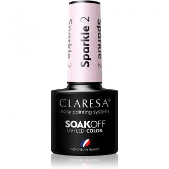 CLARESA SoakOFF UV/LED Gel Sparkle 2 - Esmalte de uñas en gel, tono 2, 5ml