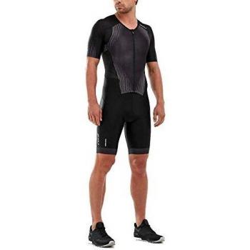 2XU Perform Full Zip Sleeved Trisuit, Hombre, Negro/Sombra, M