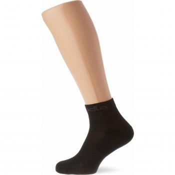 Odlo Unisex Active 2-Pack Quarter Socks, Black, 45-47
