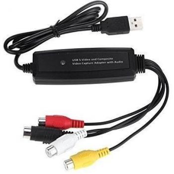 SODIAL(R) USB AV Capturador S-Video Compuesto Grabador de Video Adaptador Captura con Audio para Windows Negro