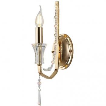 Aplique de pared Armand oro francés 1 bombilla 44cm, E14, cristal