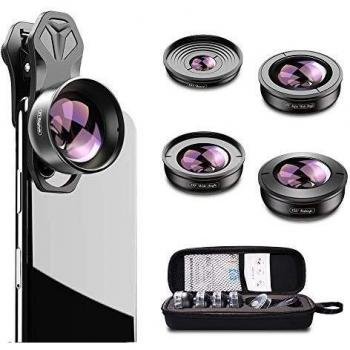 Apexel kit de lentes de telefono hd 170 gran angular 10 lentes macro angulo de 110 zoom de 20x lente ojo de pez de 195 para iphone xrxsxs maxx8 7 6 plus android samsung