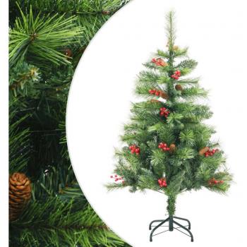 Artificial Hinged Christmas Tree with Cones and Berries 150 cm