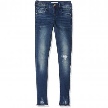 NAME IT Nkfpolly Dnmtori 3079 Pant Noos, Jeans para Niñas, Azul Dark Blue Denim, 140