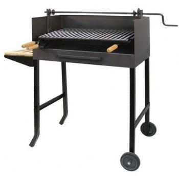 IMEX EL ZORRO 71523 - Barbacoa con ruedas, elevador y parrilla inox, 50 x 40 x 100 cm, color negro