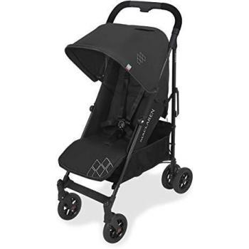 Maclaren Techno Arc silla de paseo tipo paraguas ligero , Para niños de recién nacidos hasta 25 kg, capota extensible con factor UPF 50+ y asiento reclinable, Accesorios incluidos, Negro