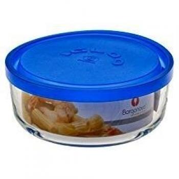 Borgonovo, 6277515 Igloo - Recipiente de Cristal, Redondo, 15 cm, Azul, Transparente/Azul