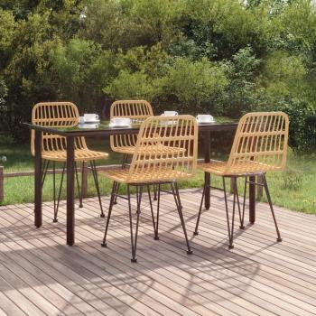 5-Piece Poly Rattan Garden Dining Set