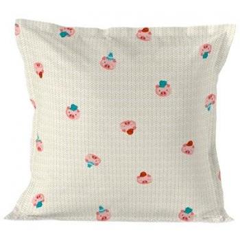 Funda de Almohada Infantil Piggys 60x60 cm, Multicolor, 100% Algodón, Calidad 150 TC, Fabricado en España