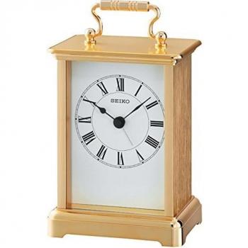Reloj de Mesa Seiko QHE093G - Reloj Clásico de Cuarzo en Metal Dorado
