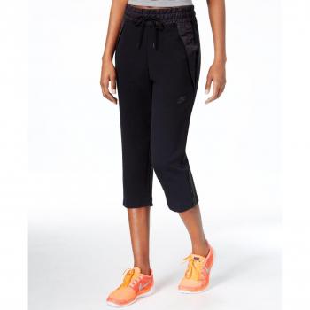 Nike W Nsw Tch Flc Pant Snkr Pantalón Largo, Mujer, Negro