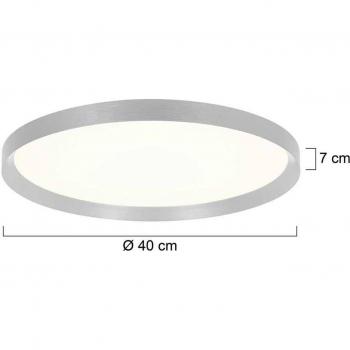 Luz de Techo LED Flady, acero, Ø 40 cm, directa/indirecta