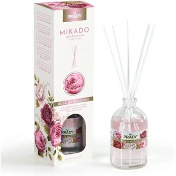 Ambientador Mikado Aromas Florales Prady - Frasco Cristal 100ml - Varitas Difusoras