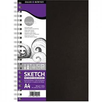 Daler Rowney Simply Cuaderno Dibujo Espiral Papel Blanco Natural Microperforado A4 100G/M²