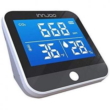 Medidor Co2 InnJoo - Detector de CO2 - Analizador de Calidad del Aire portátil Digital - CO2 - PM2.5 – Temperatura, Humedad, Monitor Multifuncional, infrarrojo -NDIR- Interior y Exterior