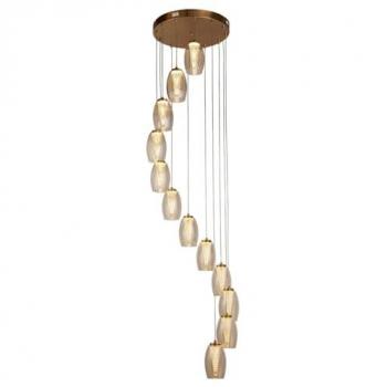 Colgante LED Cyclone 12 Luces Bronce con Copas de Champán