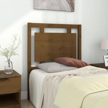 Cabecero para cama de madera maciza de pino color marrón miel 80,5x4x100 cm