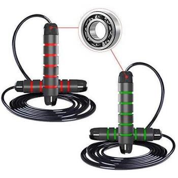 ZoneYan Cuerdas de Saltar, Cuerdas Saltar Fitness, Skipping Rope, Comba Boxeo Professional, Comba de Saltar Ajustable, Fácilmente Ajustable, 2.8m Cable, para Fitness, Gym