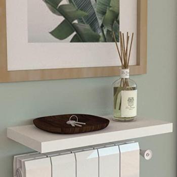 Estante de Pared Blanco 40x20x2.5 cm Madera FSC® con Herraje Oculto, Carga 25 Kg