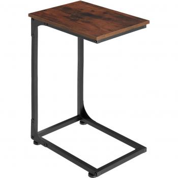 Mesa auxiliar Erie 40 x 30 x 63 cm - Minimalista de estilo industrial - Tablero estable de aglomerado efecto madera con recubrimiento protector de melamina - Estructura asimétrica de acero con revestimiento en polvo